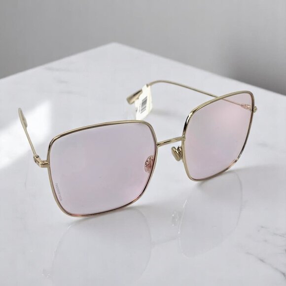 NIB Dior Rose Gold Stellaire 000Te Metal Square Sunglasses